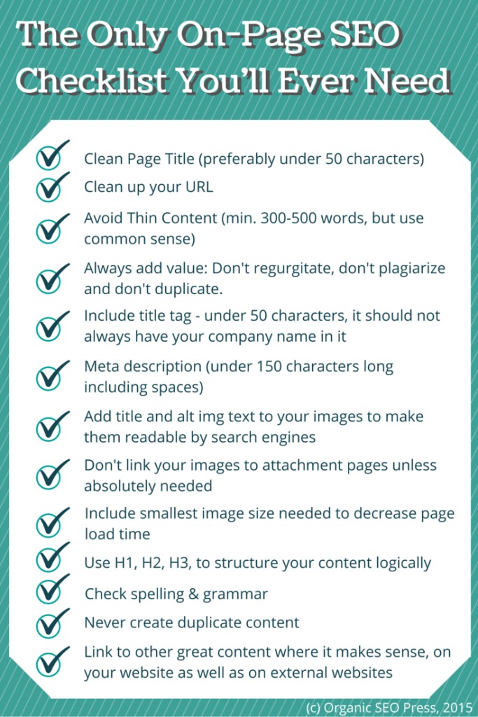 Tối ưu hóa Onpage Checklist